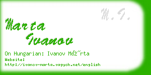 marta ivanov business card